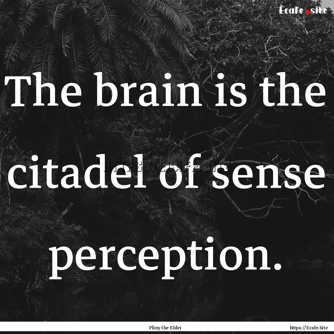 The brain is the citadel of sense perception..... : Quote by Pliny the Elder