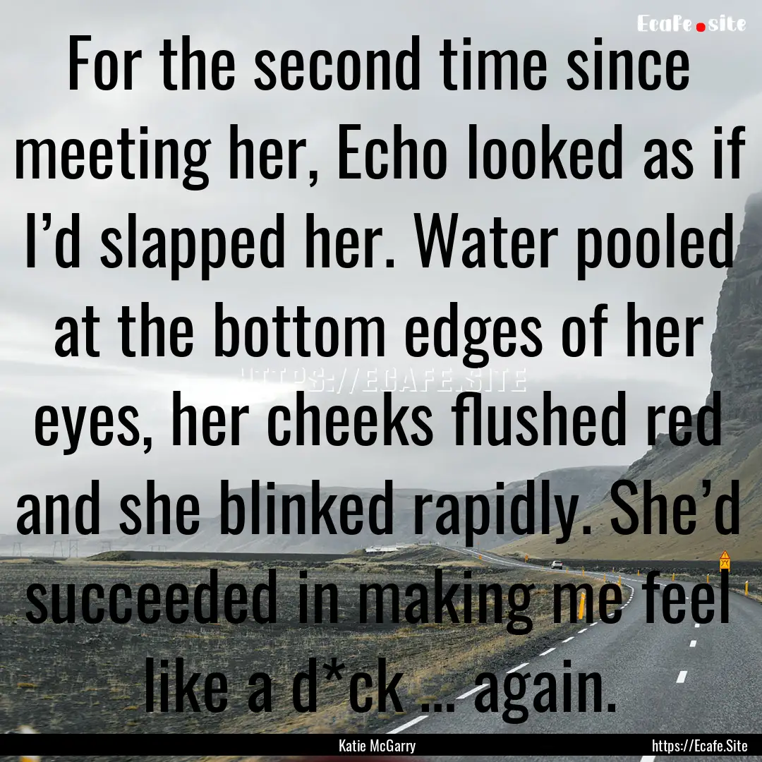 For the second time since meeting her, Echo.... : Quote by Katie McGarry