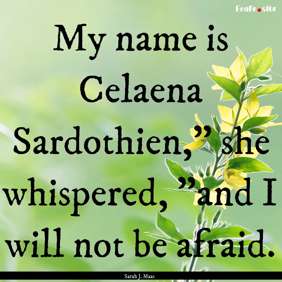 My name is Celaena Sardothien,