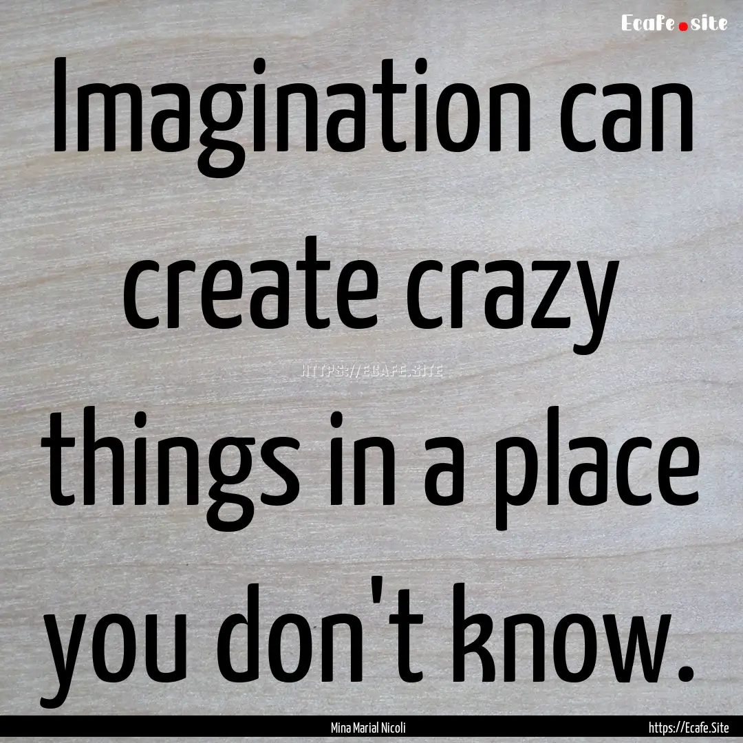 Imagination can create crazy things in a.... : Quote by Mina Marial Nicoli