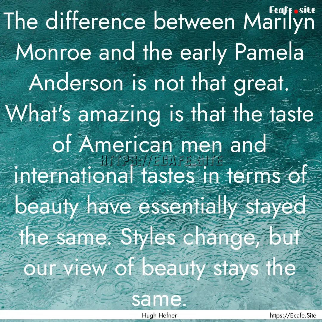 The difference between Marilyn Monroe and.... : Quote by Hugh Hefner