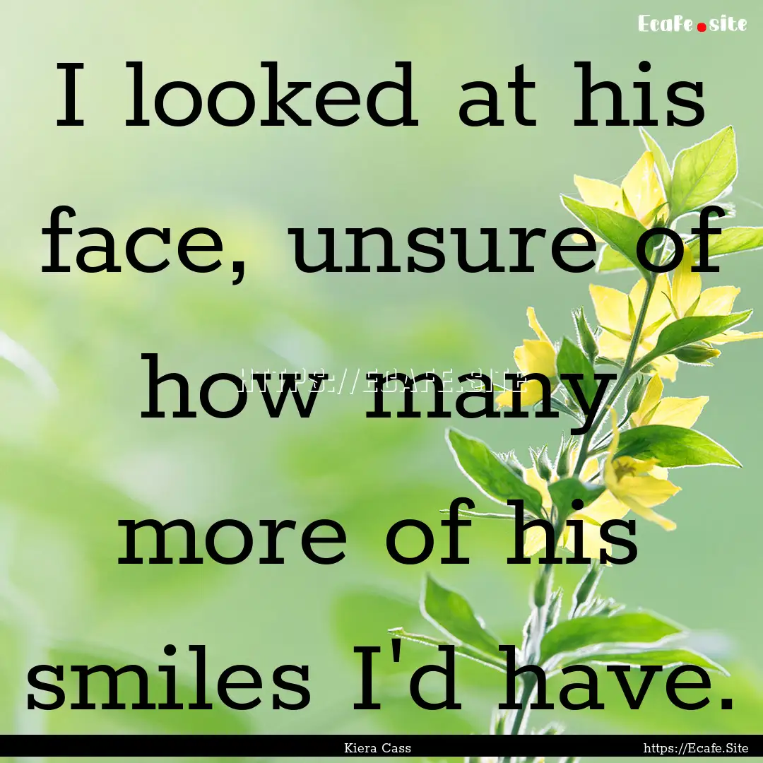 I looked at his face, unsure of how many.... : Quote by Kiera Cass