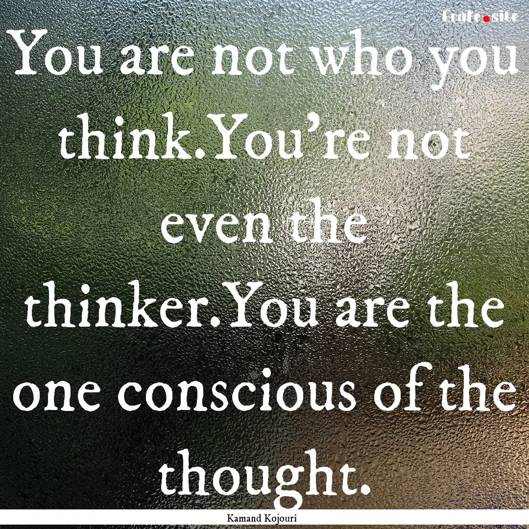 You are not who you think.You're not even.... : Quote by Kamand Kojouri