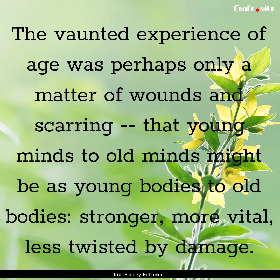 The vaunted experience of age was perhaps.... : Quote by Kim Stanley Robinson