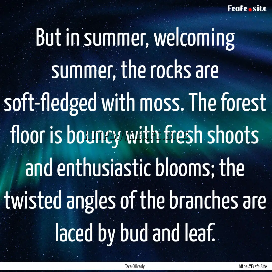 But in summer, welcoming summer, the rocks.... : Quote by Tara O'Brady