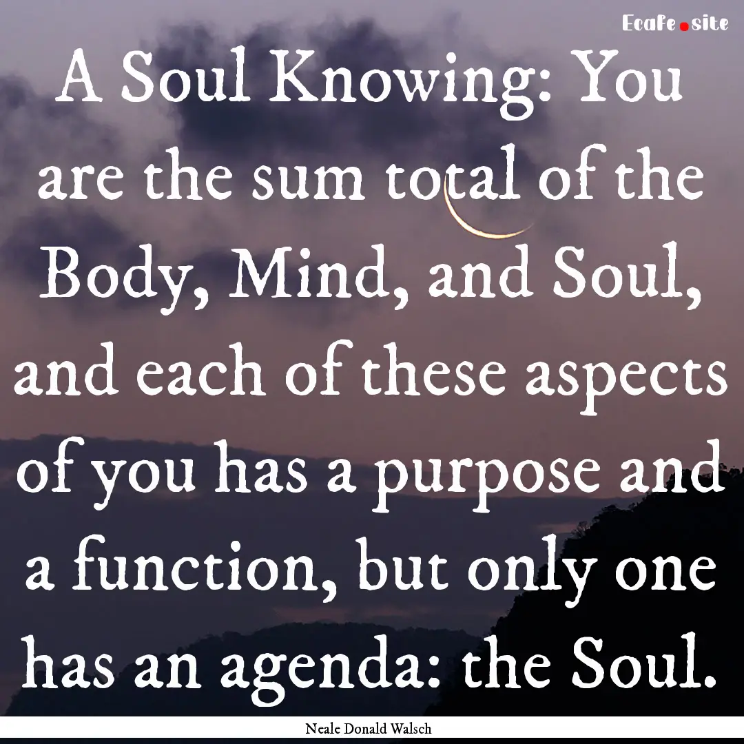 A Soul Knowing: You are the sum total of.... : Quote by Neale Donald Walsch