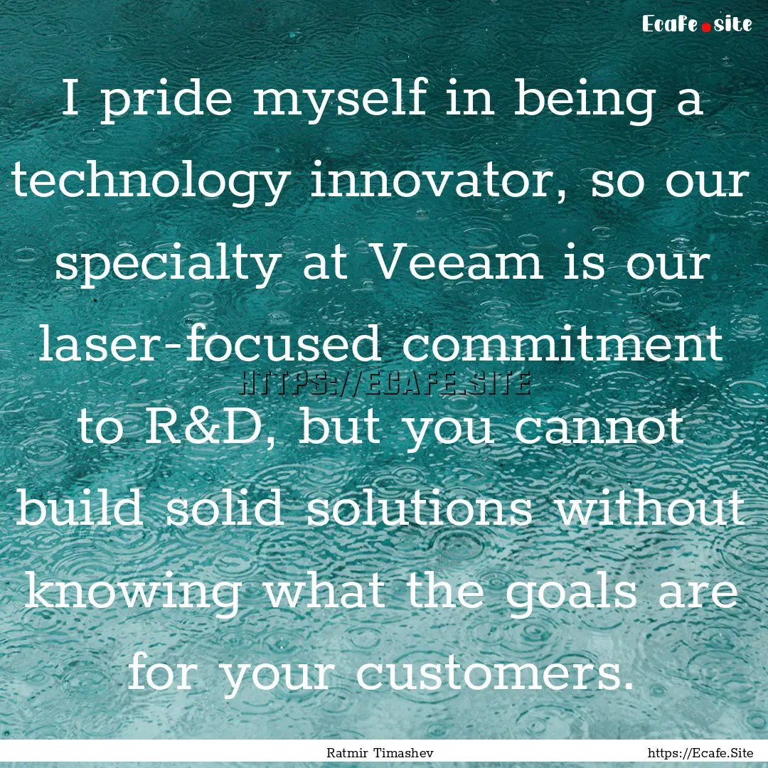 I pride myself in being a technology innovator,.... : Quote by Ratmir Timashev