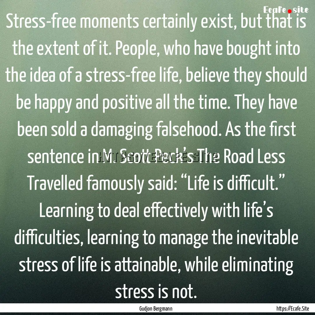 Stress-free moments certainly exist, but.... : Quote by Gudjon Bergmann