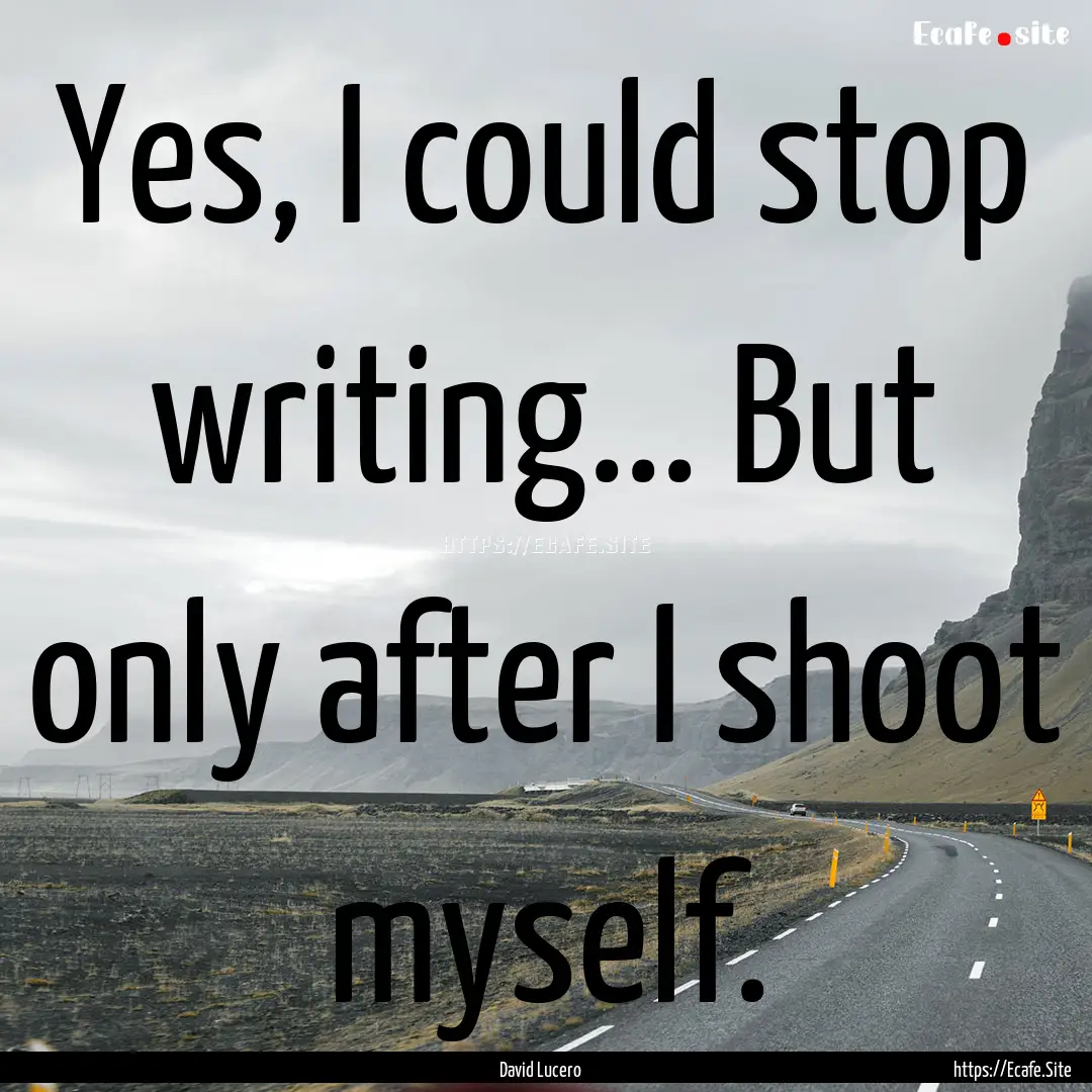 Yes, I could stop writing... But only after.... : Quote by David Lucero