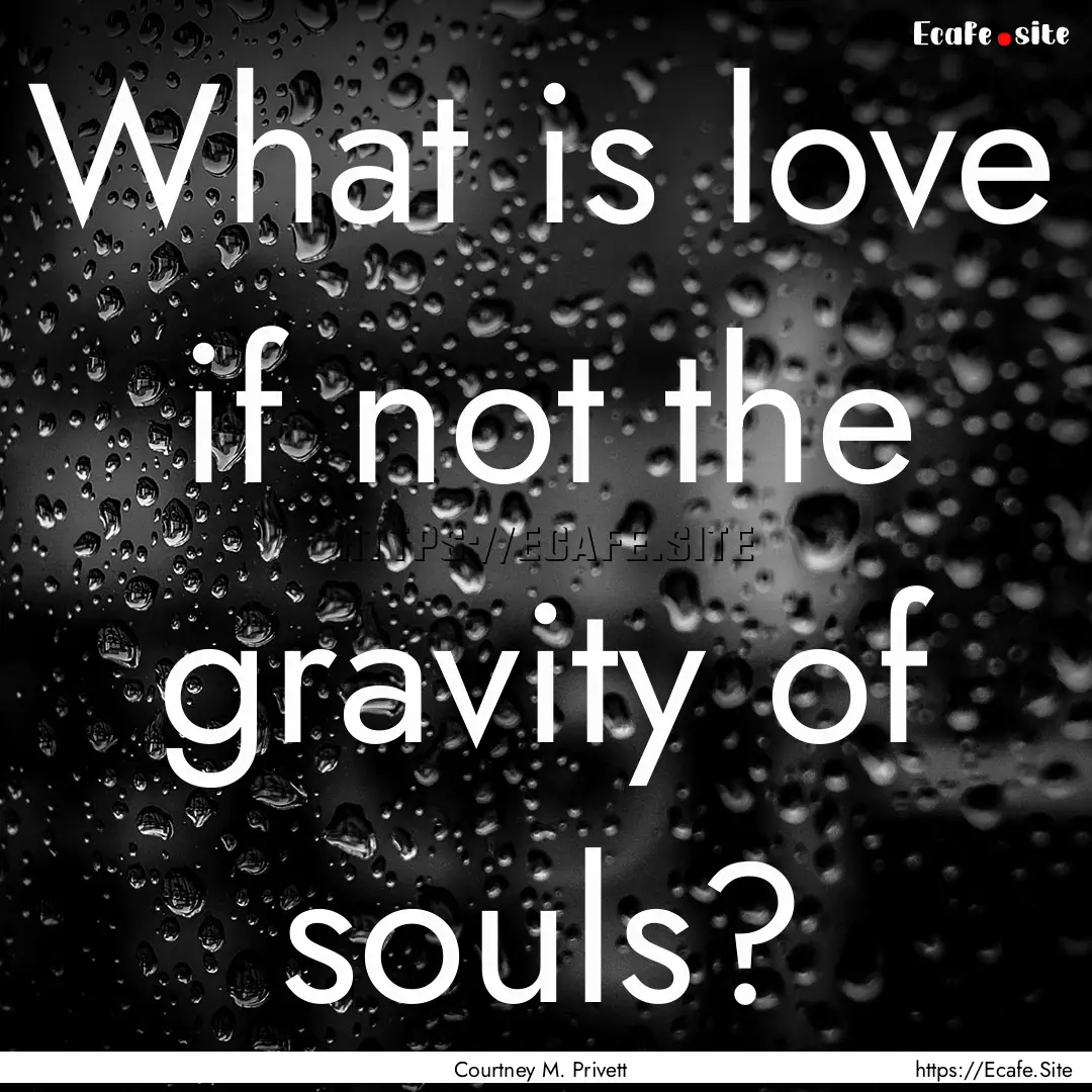 What is love if not the gravity of souls?.... : Quote by Courtney M. Privett