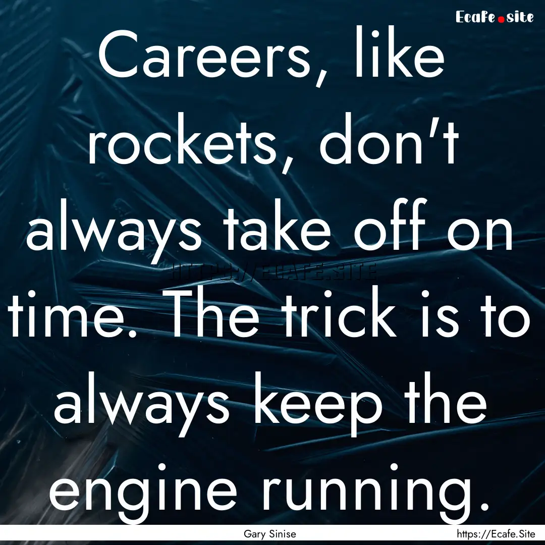 Careers, like rockets, don't always take.... : Quote by Gary Sinise