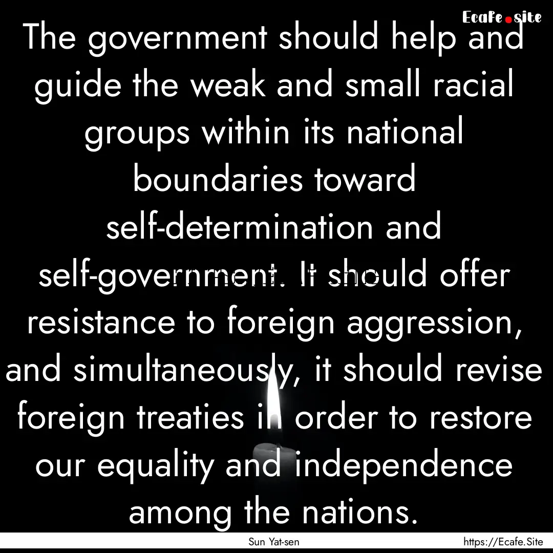 The government should help and guide the.... : Quote by Sun Yat-sen