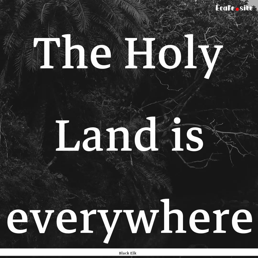 The Holy Land is everywhere : Quote by Black Elk