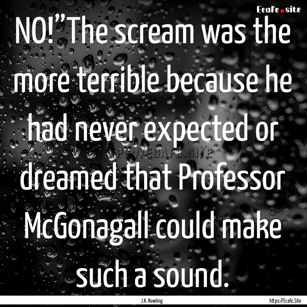 NO!”The scream was the more terrible because.... : Quote by J.K. Rowling