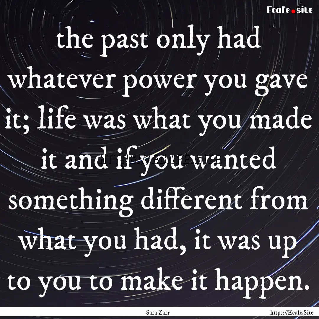 the past only had whatever power you gave.... : Quote by Sara Zarr