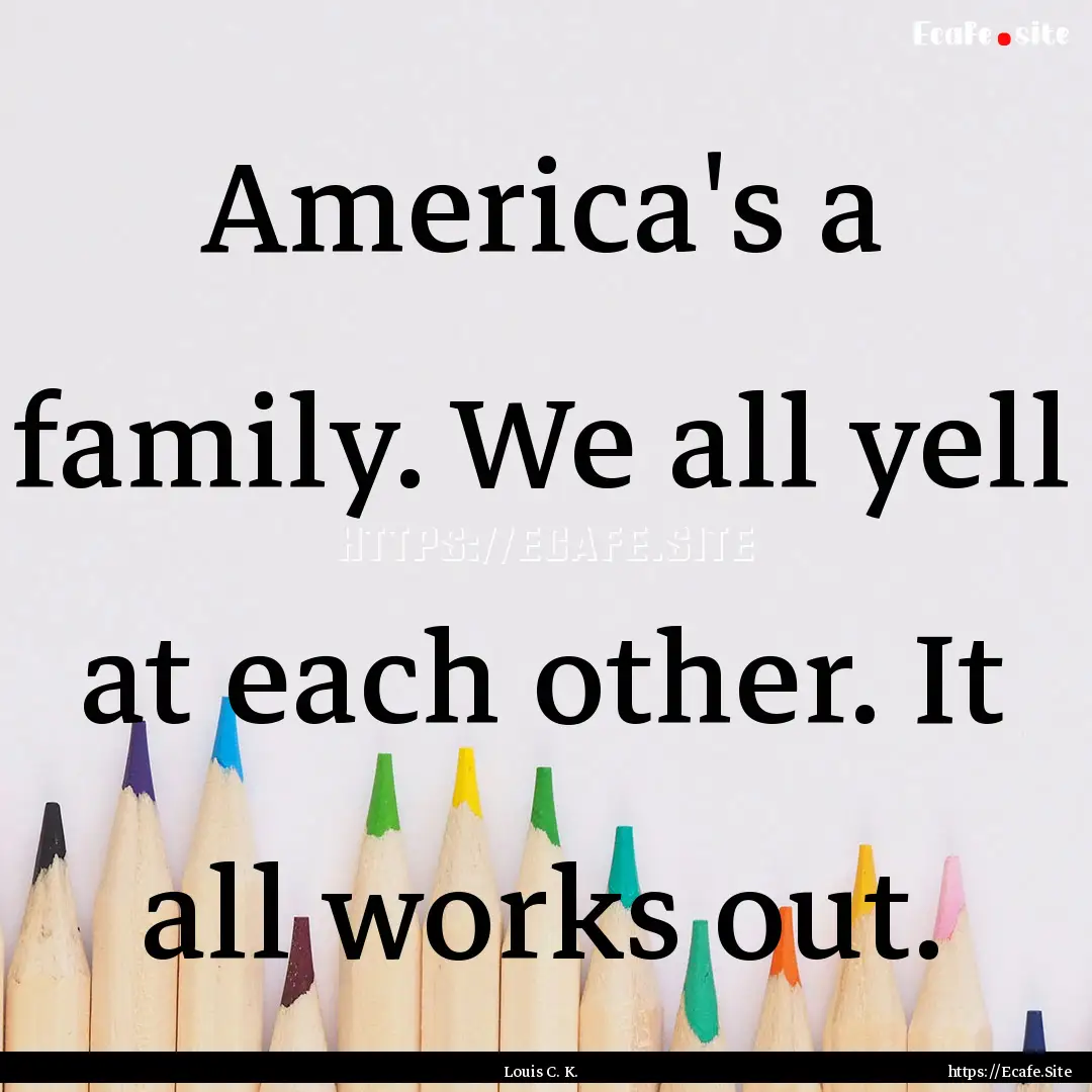 America's a family. We all yell at each other..... : Quote by Louis C. K.