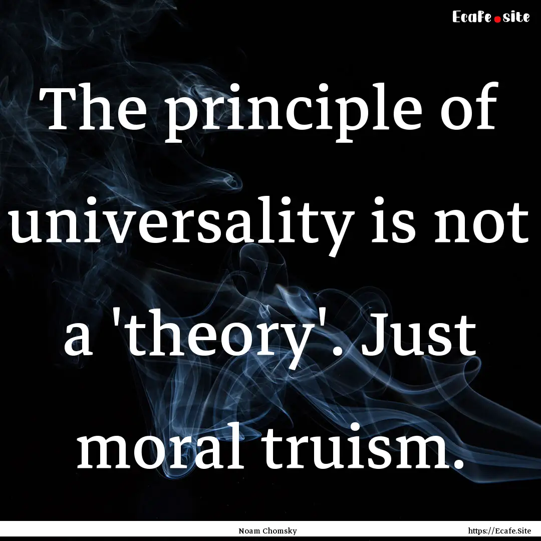 The principle of universality is not a 'theory'..... : Quote by Noam Chomsky