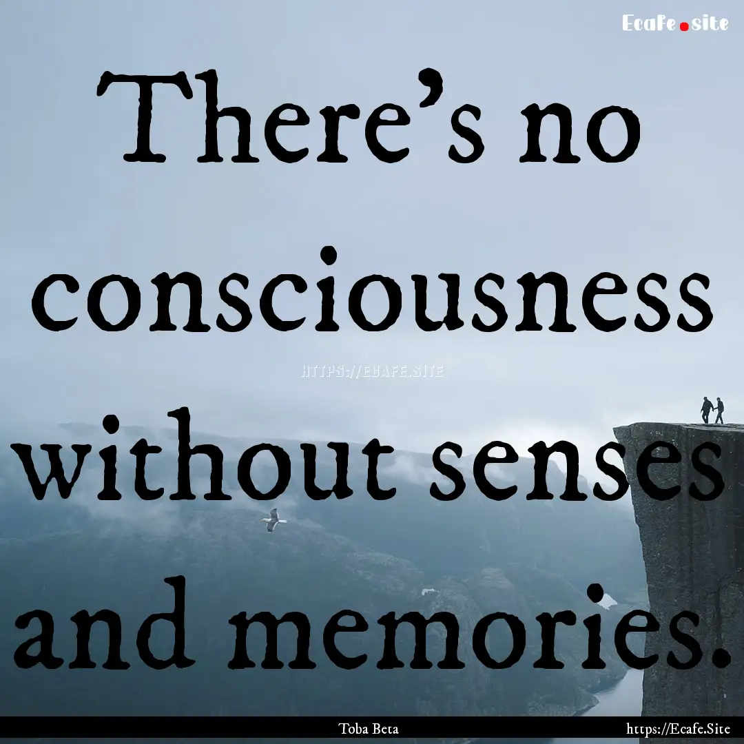 There's no consciousness without senses and.... : Quote by Toba Beta