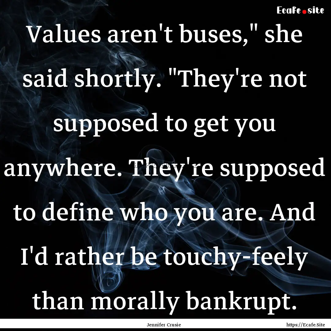 Values aren't buses,