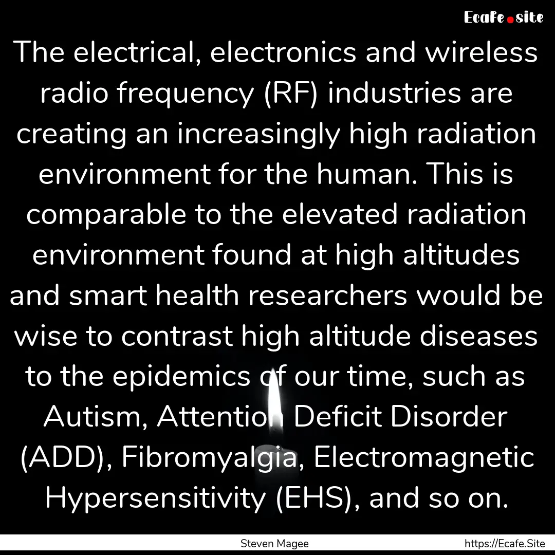 The electrical, electronics and wireless.... : Quote by Steven Magee