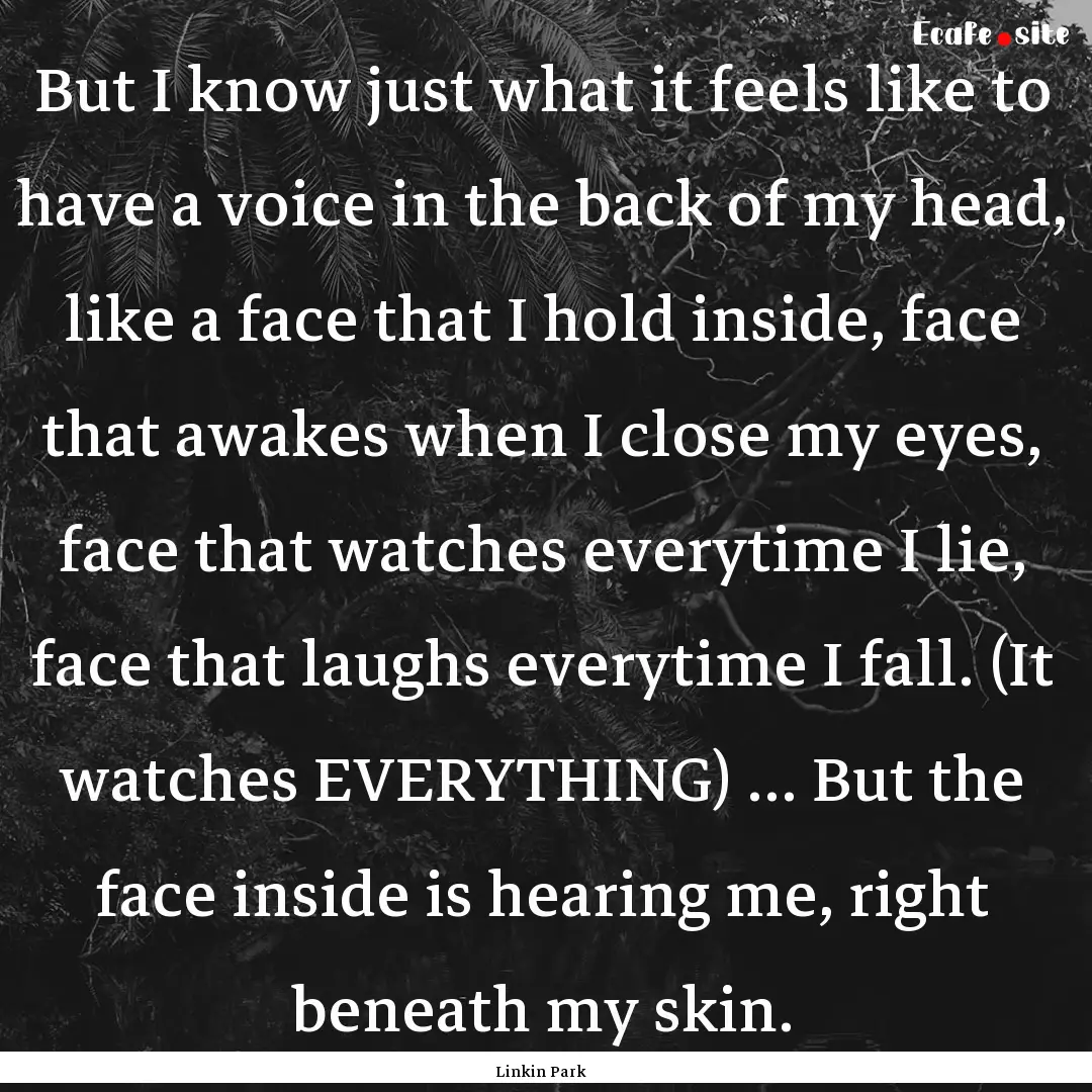 But I know just what it feels like to have.... : Quote by Linkin Park