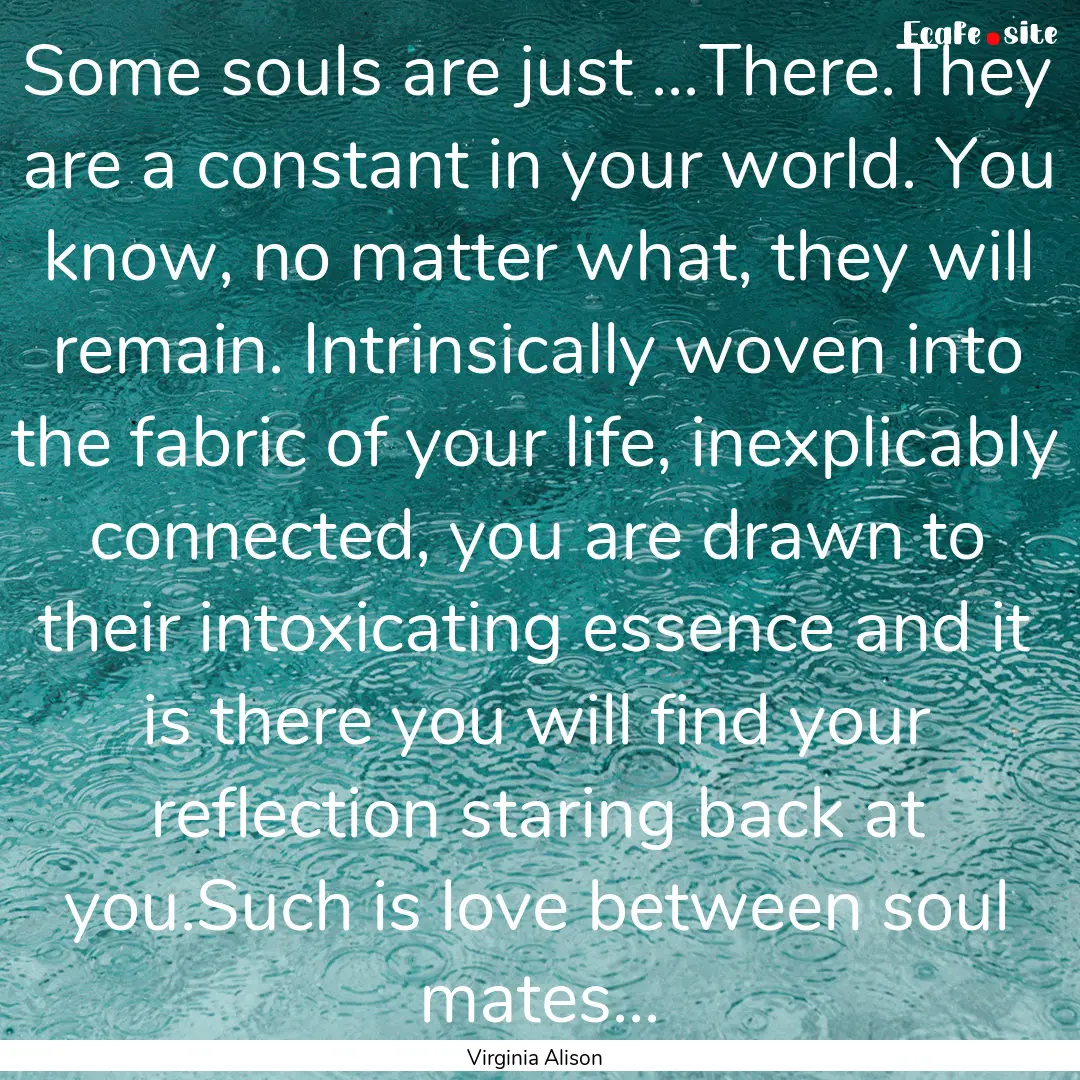 Some souls are just ...There.They are a constant.... : Quote by Virginia Alison