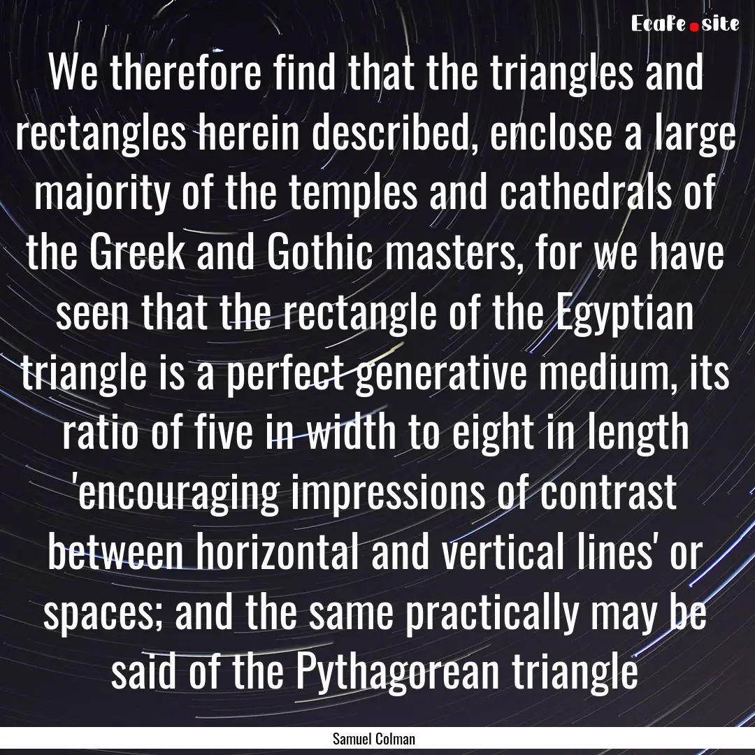 We therefore find that the triangles and.... : Quote by Samuel Colman