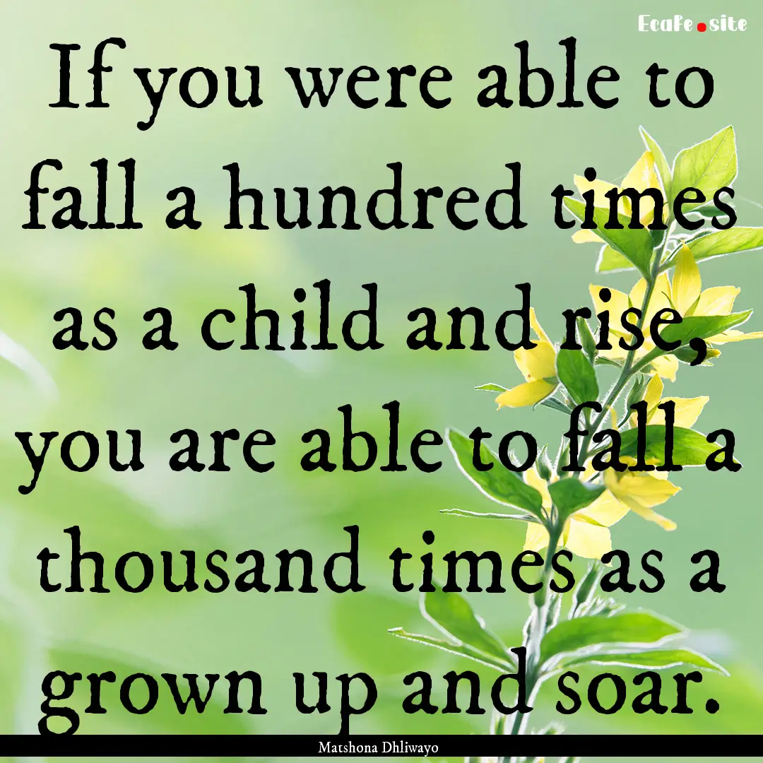 If you were able to fall a hundred times.... : Quote by Matshona Dhliwayo