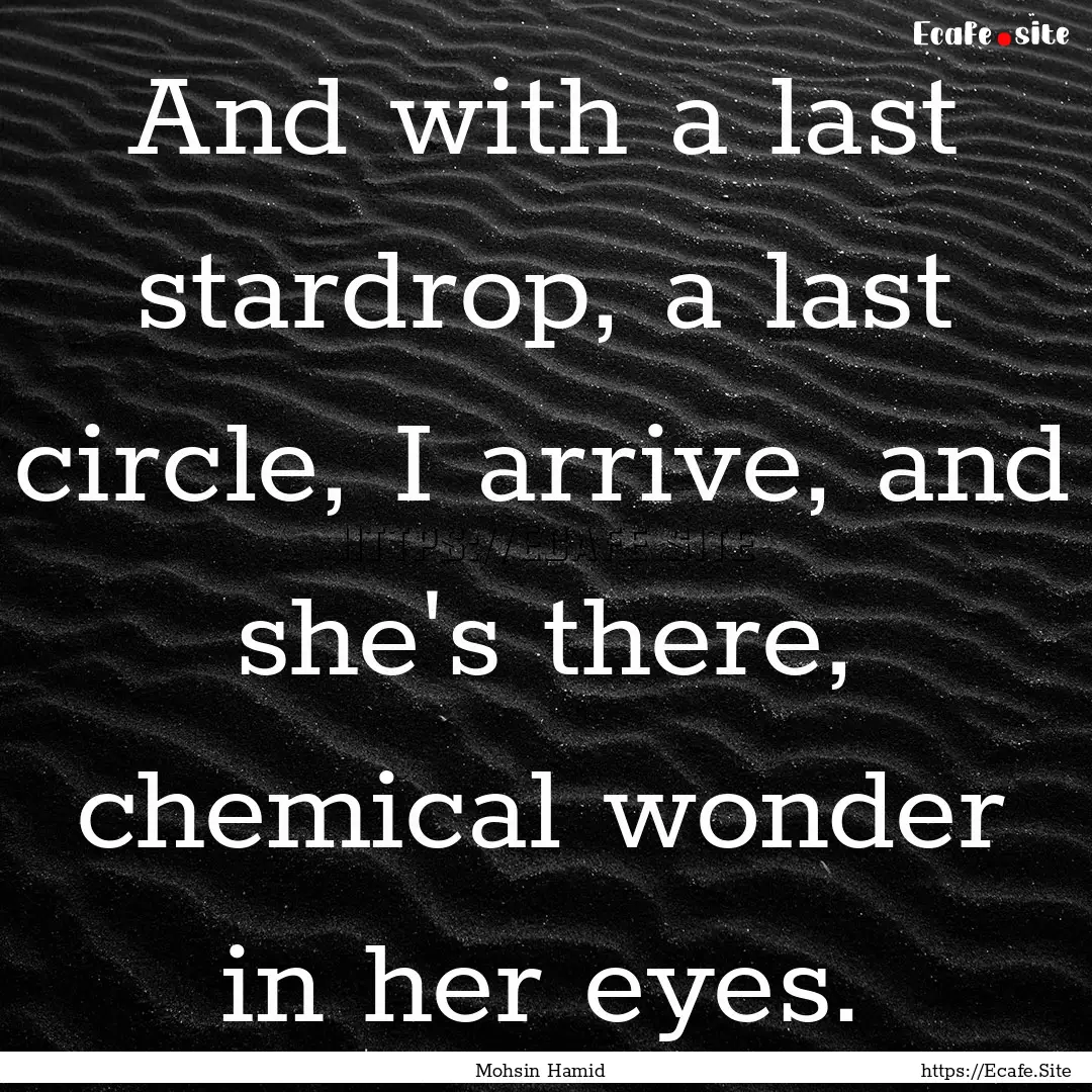 And with a last stardrop, a last circle,.... : Quote by Mohsin Hamid