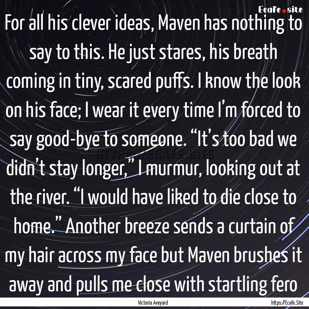 For all his clever ideas, Maven has nothing.... : Quote by Victoria Aveyard