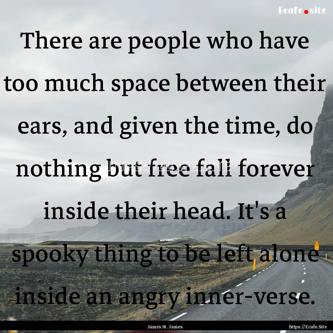 There are people who have too much space.... : Quote by James St. James