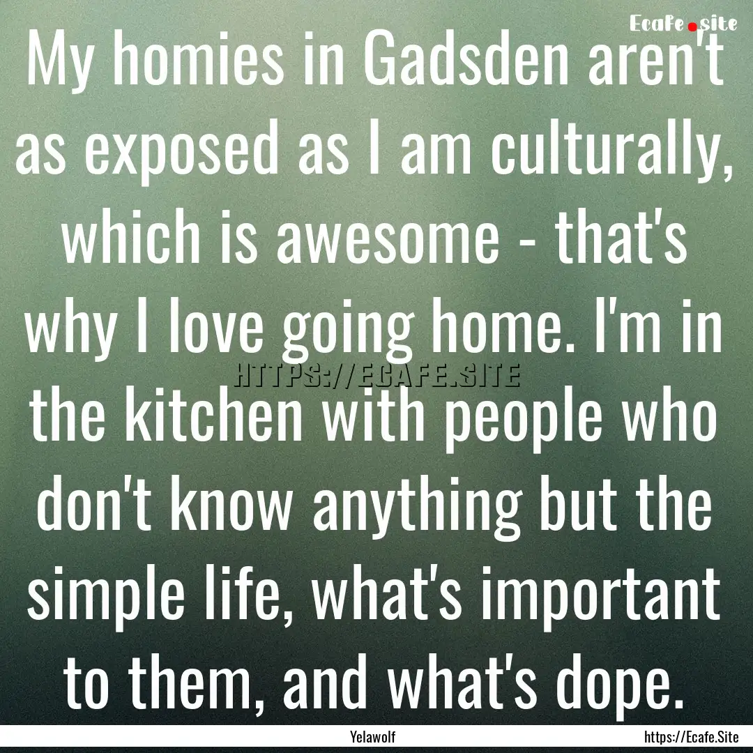 My homies in Gadsden aren't as exposed as.... : Quote by Yelawolf