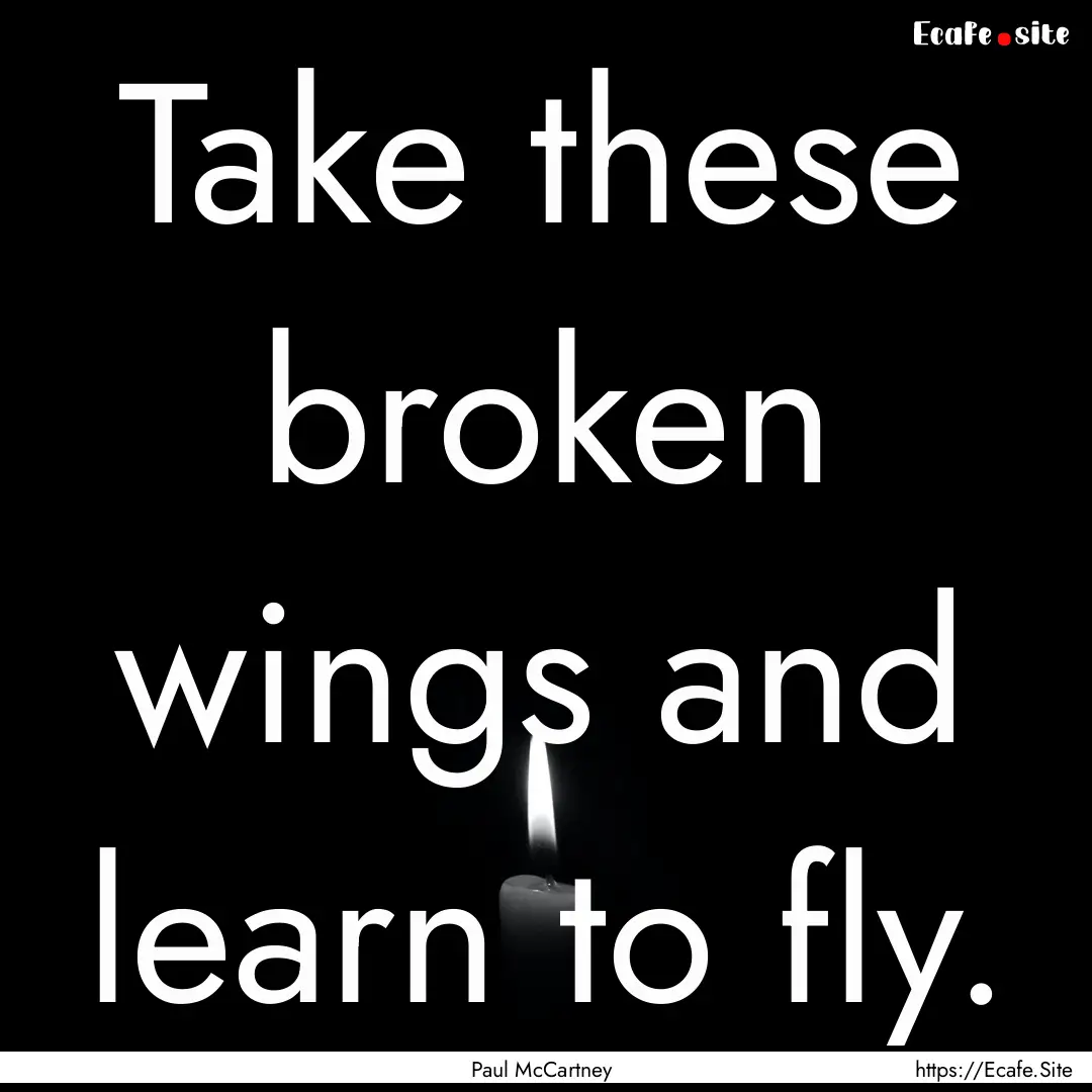 Take these broken wings and learn to fly..... : Quote by Paul McCartney