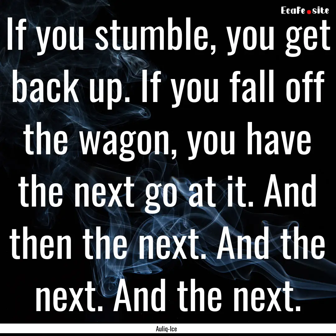 If you stumble, you get back up. If you fall.... : Quote by Auliq-Ice