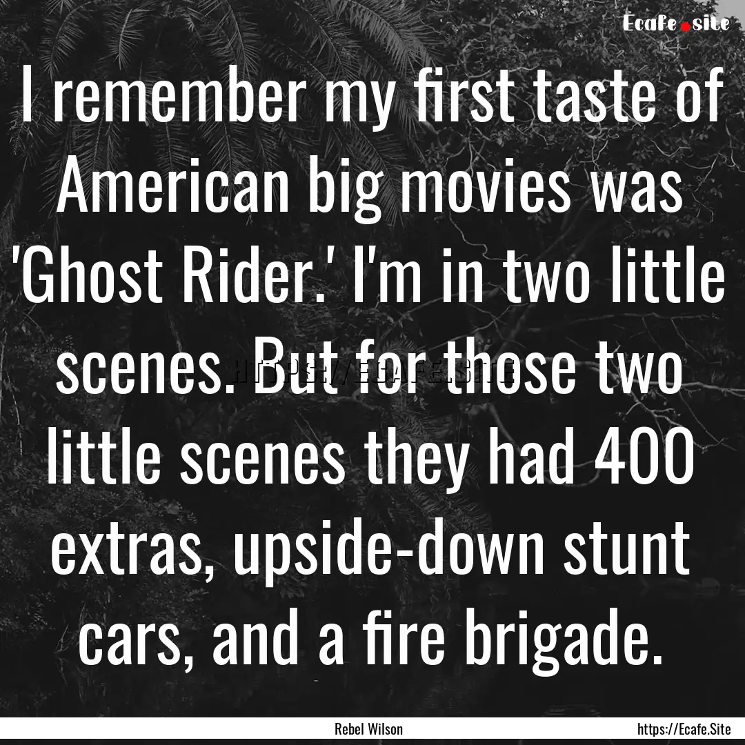 I remember my first taste of American big.... : Quote by Rebel Wilson