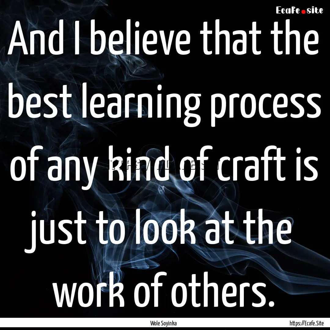 And I believe that the best learning process.... : Quote by Wole Soyinka