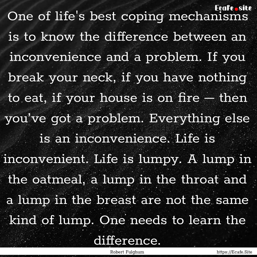 One of life's best coping mechanisms is to.... : Quote by Robert Fulghum