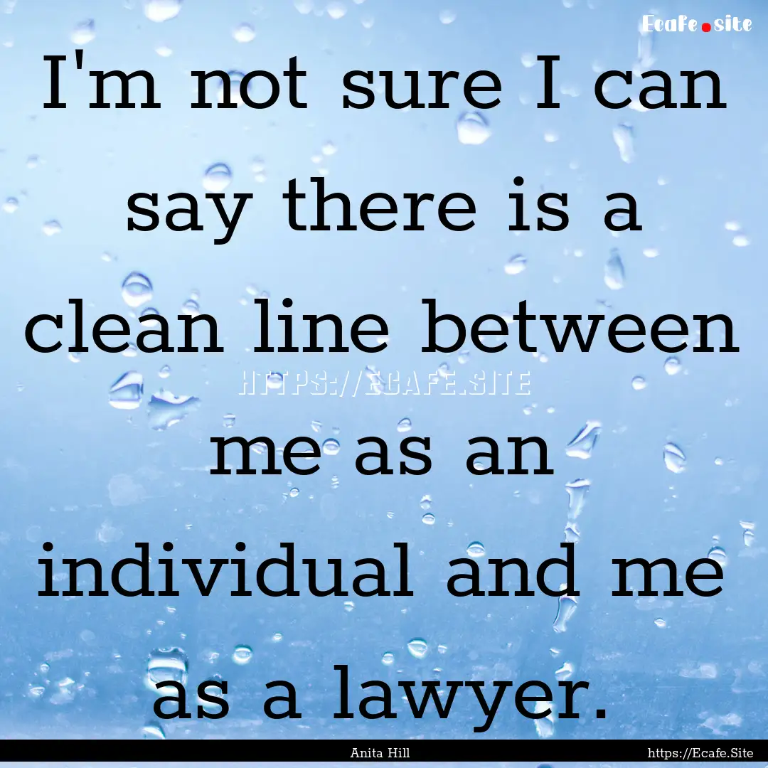 I'm not sure I can say there is a clean line.... : Quote by Anita Hill