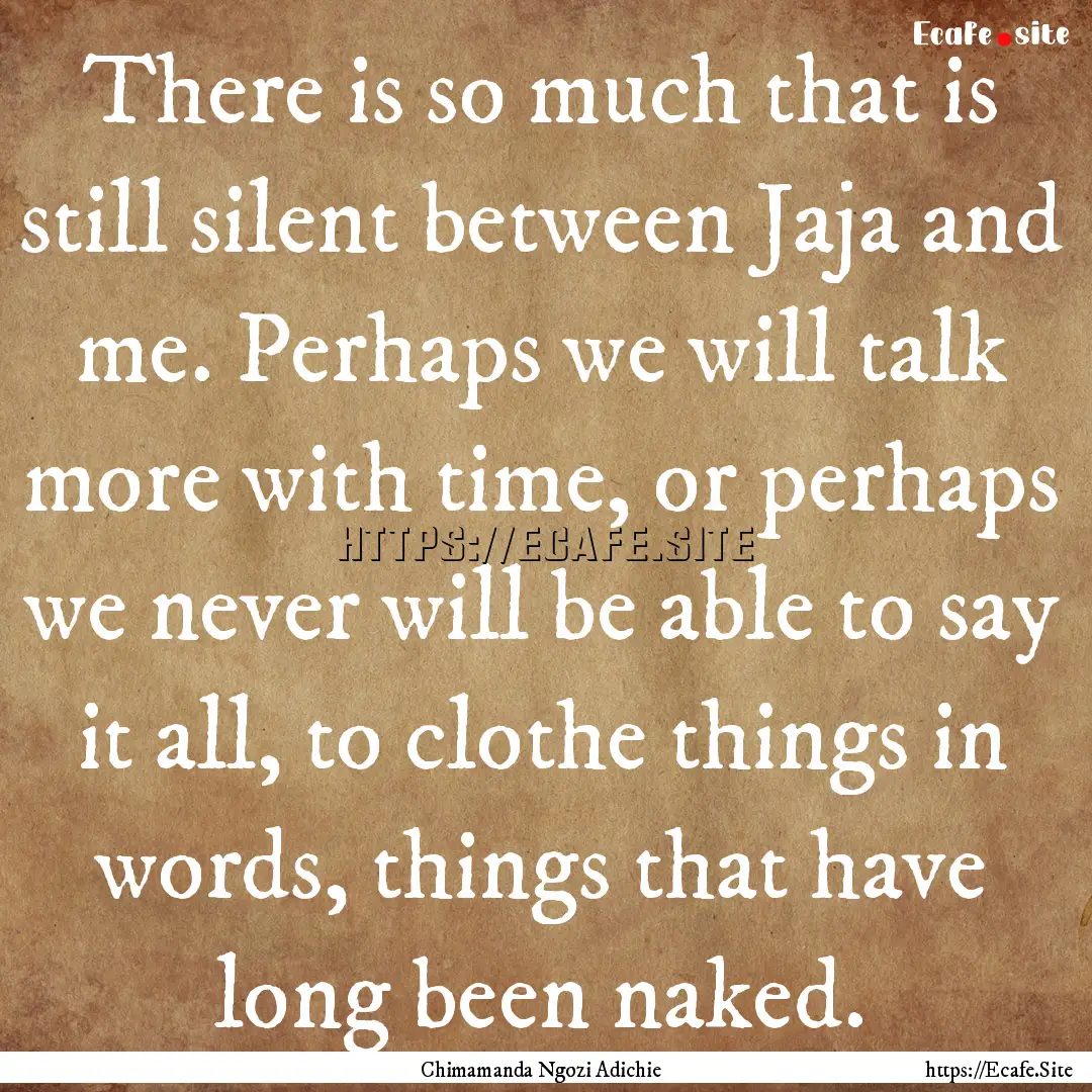 There is so much that is still silent between.... : Quote by Chimamanda Ngozi Adichie