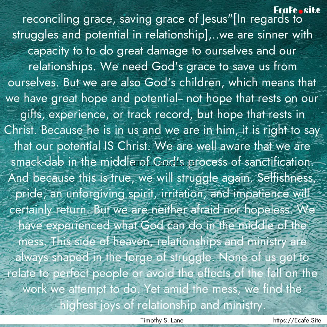 reconciling grace, saving grace of Jesus