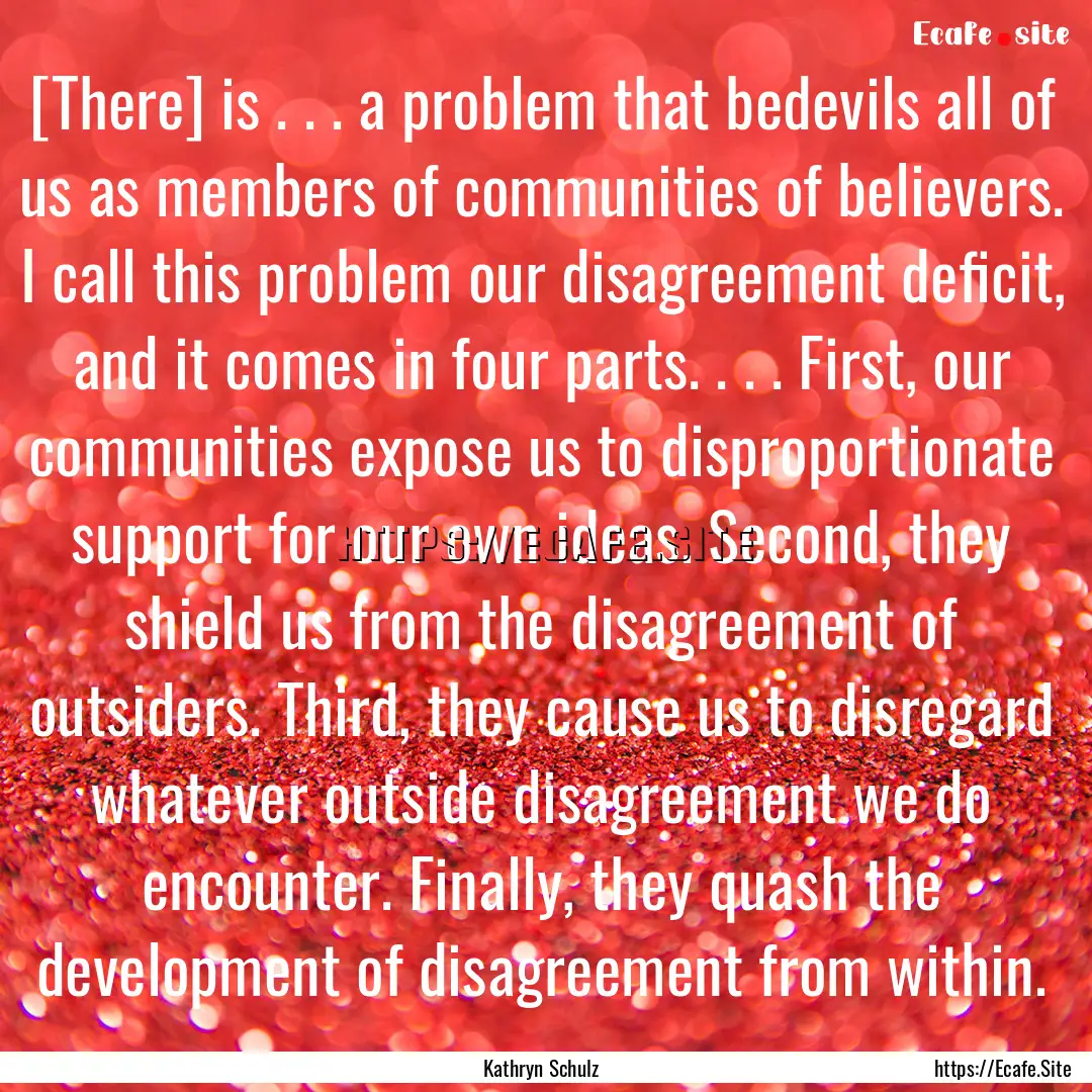 [There] is . . . a problem that bedevils.... : Quote by Kathryn Schulz