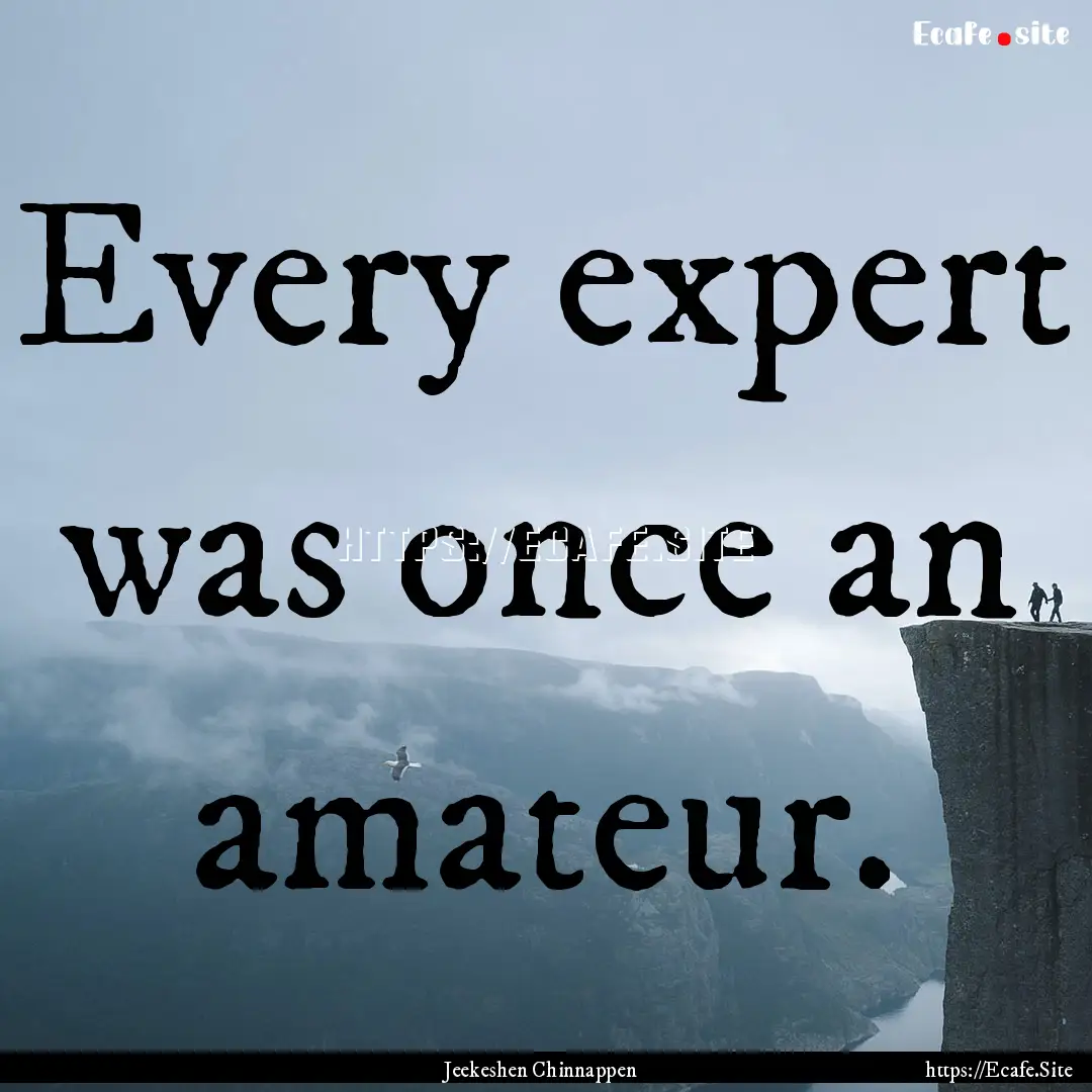 Every expert was once an amateur. : Quote by Jeekeshen Chinnappen