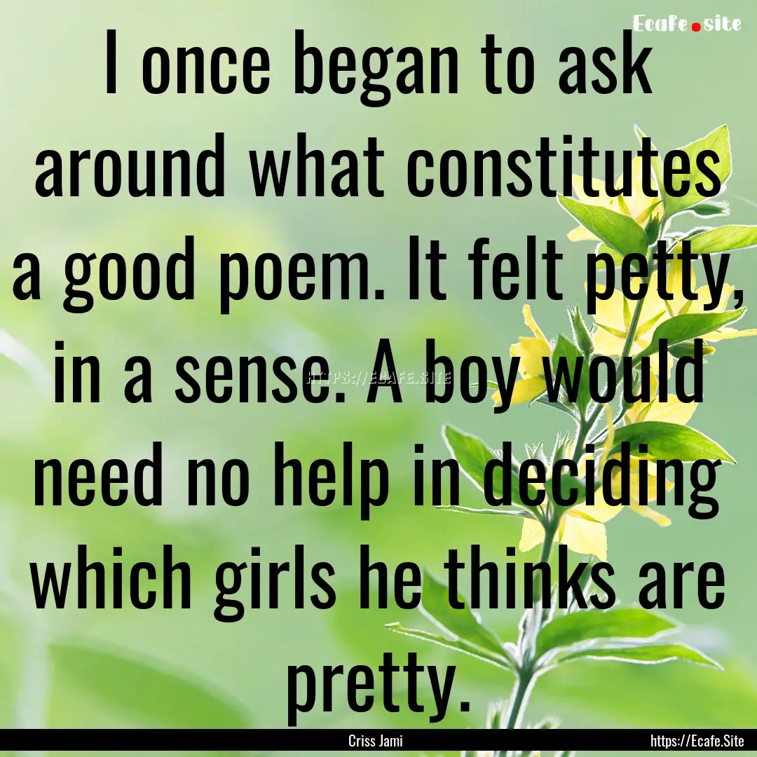 I once began to ask around what constitutes.... : Quote by Criss Jami