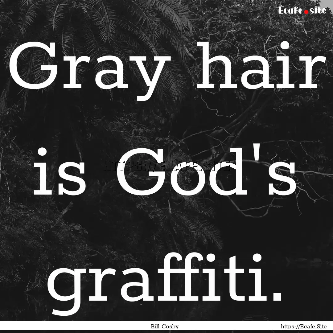 Gray hair is God's graffiti. : Quote by Bill Cosby