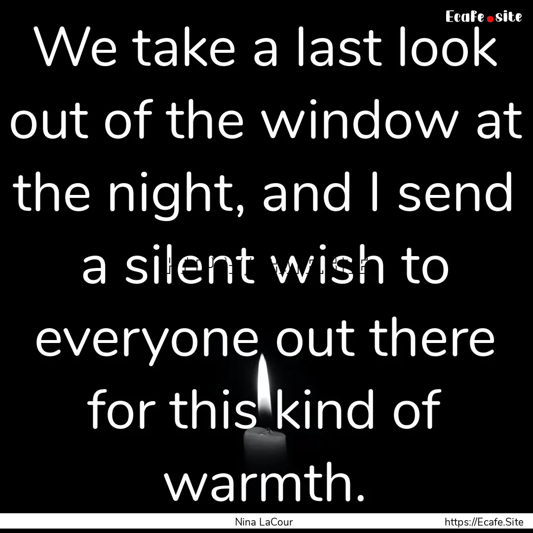 We take a last look out of the window at.... : Quote by Nina LaCour