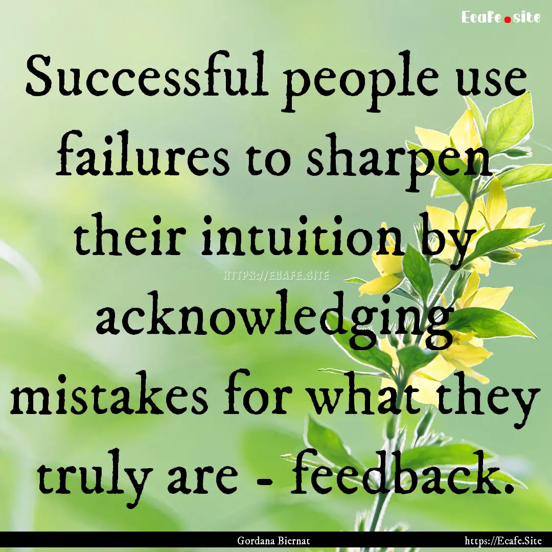 Successful people use failures to sharpen.... : Quote by Gordana Biernat