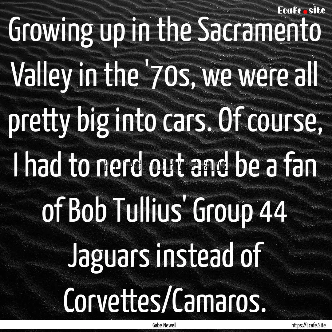 Growing up in the Sacramento Valley in the.... : Quote by Gabe Newell