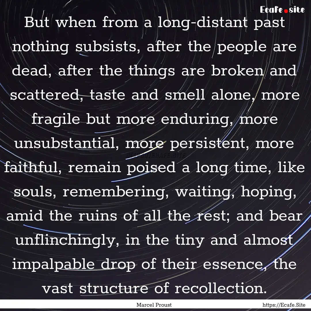 But when from a long-distant past nothing.... : Quote by Marcel Proust