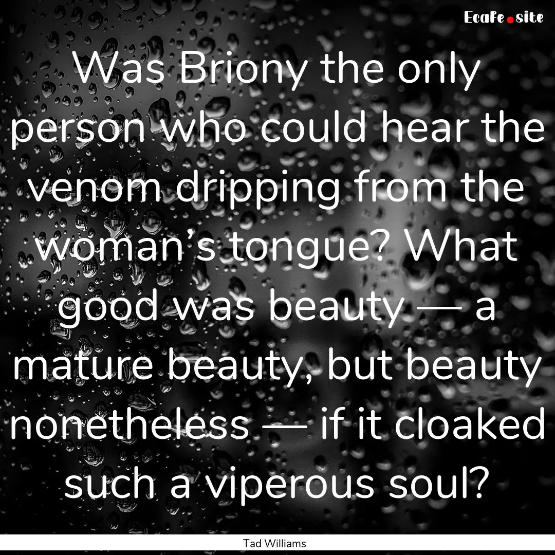 Was Briony the only person who could hear.... : Quote by Tad Williams