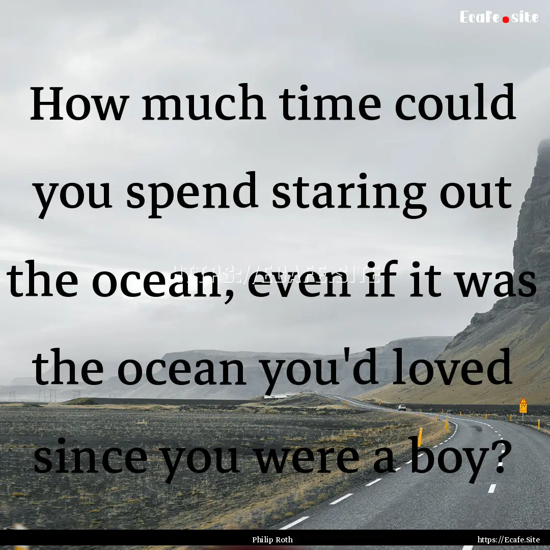 How much time could you spend staring out.... : Quote by Philip Roth